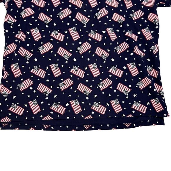Croft and Borrow American Flg Print All Over Polo Shirt Size XLT Short Sleeve - Picture 4 of 8